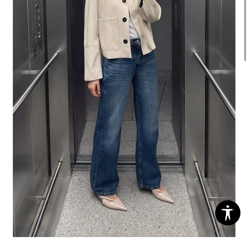 Zara straight high rise denim